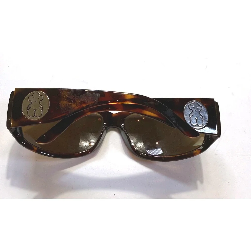 Tous Italy Design Tortoise Sunglasses Brown Lens Silver Bear Logo PS7069